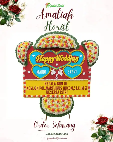 Papan Bunga Pernikahan Topiyai